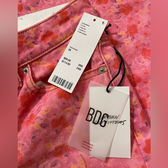 NWT BDG High Rise Flare Leg Floral Denim Pants - Picture 2 of 7